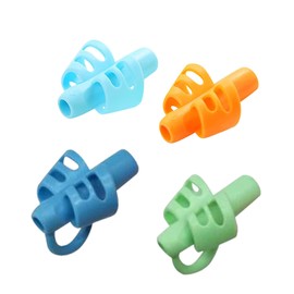 Pencil, Holding Orthodontic Handle, Pencil Grip Set, Pen Grip Set, Mochi Handle, For Children, Elementary School Students, Left/Right Use, Study, Learning Support, First Time Set, Set of 4 Pencil Caps (2 Fingers + 2 3 Fingers), For Boys and Girls, Choose Type (Boys 4 Pcs)