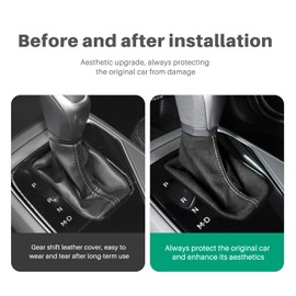 KUNGKIC for 2023 2024 2025 Subaru Crosstrek MT Flocking Fabric Car Shift Boot Shift Knob Dust Cover Black Interior Accessories