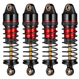 AXspeed Aluminum Shock Absorber Kits 4 Pieces Front and Rear Shock Absorber for 1:18 ARRMA GRANITE GROM RC Car (Black and Red)