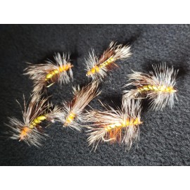 FRONTIER TROUT DRY FLIES STIMULATOR YELLOW SIZE 10 CUSTOM TIED FRONTIER  FLY COMPANY