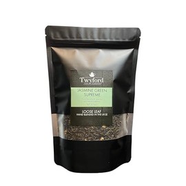 Jasmine Green Tea Loose Leaf – Premium Whole Leaf with Jasmine Blossoms – Naturally Sweet, Steamed Green Tea – 200g by Twyford Tea Company