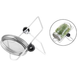 Kit de germinación Mason Jars - Juego de germinación de semillas con soporte de cubierta para cultivar brotes de frijol, alfalfa y brócoli - Tarros Mason con tapas