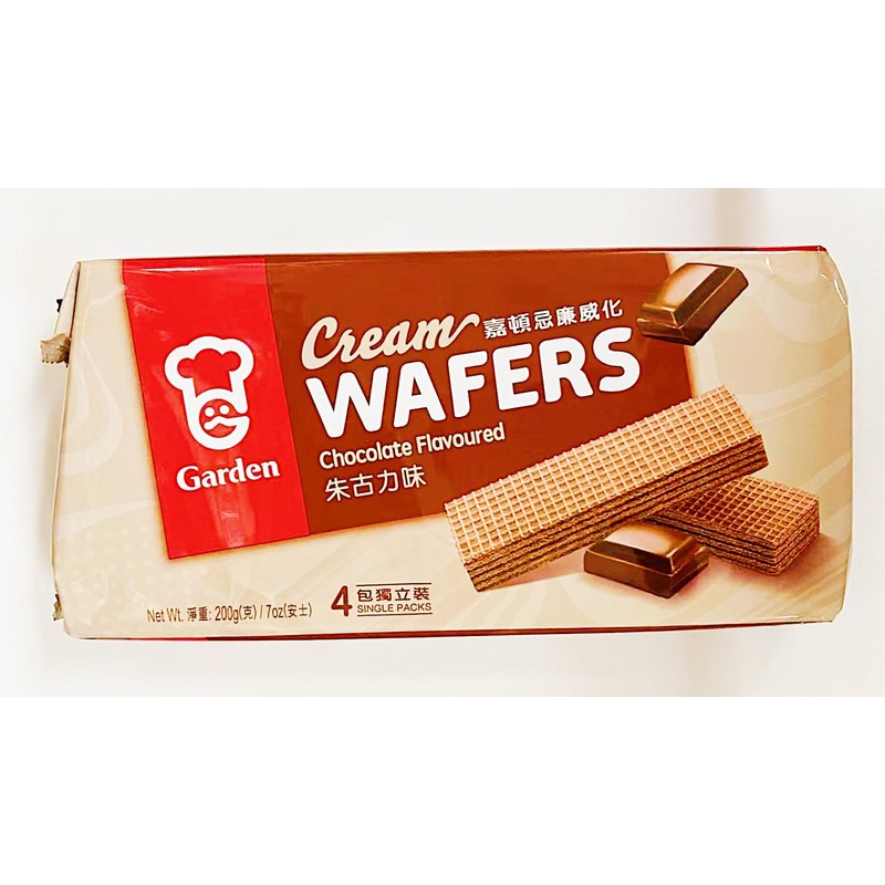 Chocolate Cream Wafers（4 Single Packs），7 oz, 200g，2 Pack