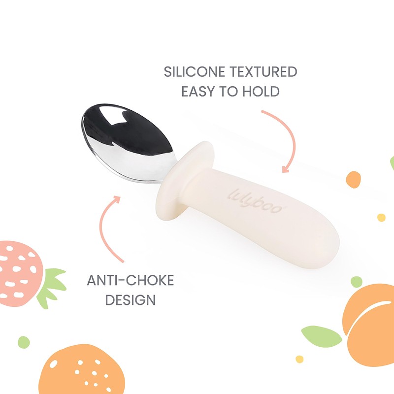 Lulyboo Silverware Utensils, Easy- Grip Handles, Self Feeding Baby &