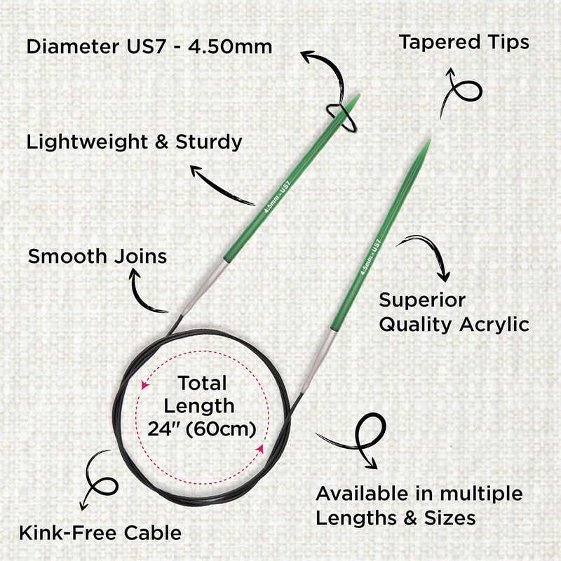 KNITPRO 60 cm x 4,50mm fissati Ferri circolari per Maglieria
