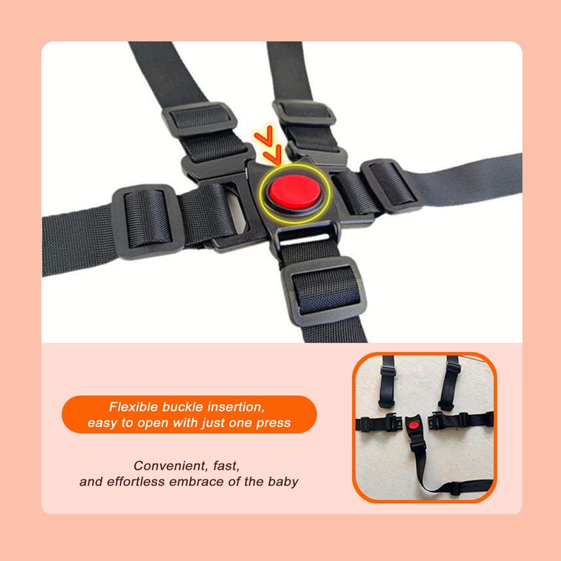 5-Point Harness for High Chairs & Strollers - Adjustable and