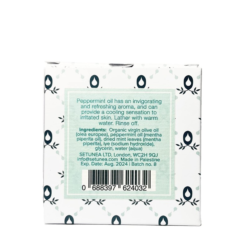 Setunea Organic Olive Oil and Peppermint Soap Bar 2 x