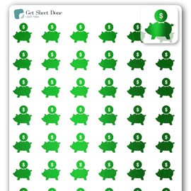 Payday Planner Stickers / 54 Gold Foiled Vinyl (1/2”) /Pay Day Save Money Allowance Bills Budget Work Finance Financial/Essential Productivity Life/Bujo Bullet Journaling (1 Sheet, Mint Foil)