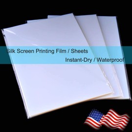 8.5" x11" Screen Printing Film 50 Sheets Waterproof Inkjet Transparent Film for Water-based Pigment and Dye Printers