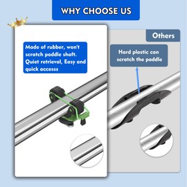 EDSRDPLT - 2 soportes para remo de kayak, accesorios de montaje en pista de kayak, para sostener remo estándar, soporte de remo de kayak, accesorios para rieles de pesca, kayak