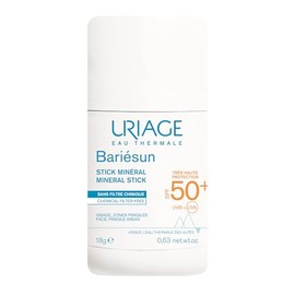 Uriage Stick Solar Mineral SPF50+ - Protector Solar 100% Mineral en Barra - Alta Protección UVA/UVB - Con Manteca de Karité y Vitamina E - Ideal para Zonas Sensibles - Sin Marcas Blancas - Apto para Toda la Familia