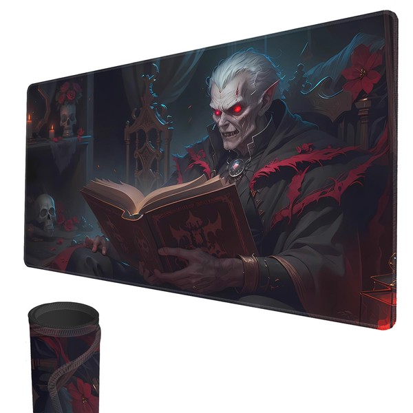 MTG Playmat, 24" x 14" TCG Game Play Mat Stitched Edges Trading Card Game Playmats with Storage Bag Smooth Rubber Surface Battle Game Mat