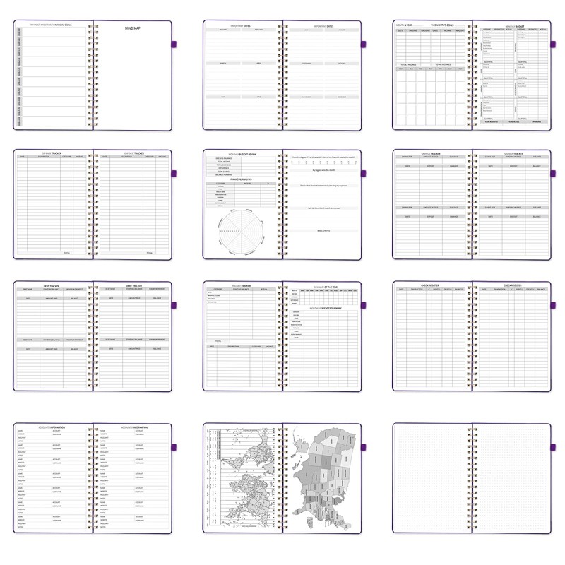 Soomeet Budget Planner - Monthly Bill Organizer with Pockets. Undated
