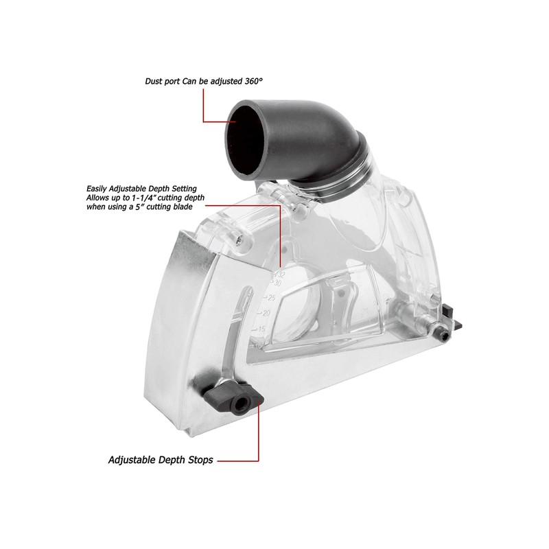 Aidelife Cutting Dust Shroud for Angle Grinders 4.5"/5" + Diamond