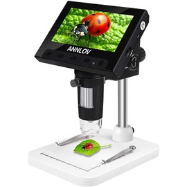 4.3 Inch Coin Microscope,ANNLOV 50X-1000X Magnification LCD Digital Microscope with 8 Adjustable LED Lights for Kids and Adults for Coin/Stamps/Plants/Soldering
