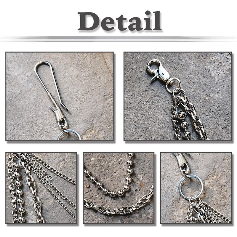 White Fang AZ180 Wallet Chain, Ball Chain, Silver Wallet, Fall