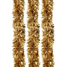 Robelli Thick Luxury MATTE Christmas Tree Tinsel Decoration (Gold - 6 meters)