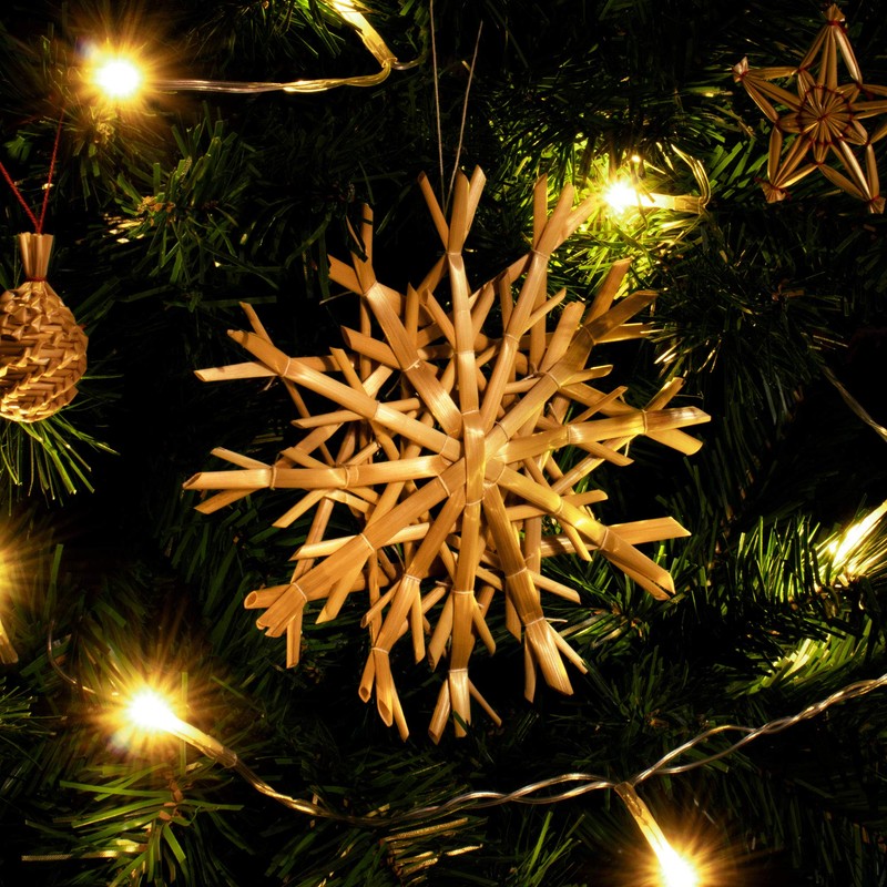 com-four® 52 x Straw Stars in Mix Set - Christmas