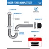 FEINER® Premium Universal Siphon for Sink Brass, Drain Pipe, Immersion