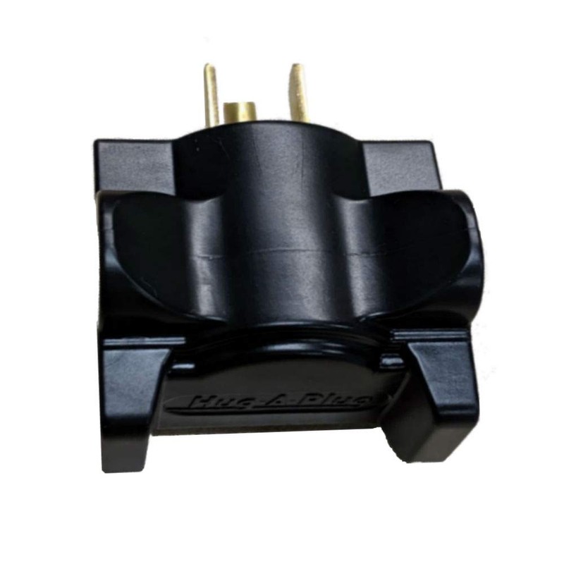 Hug-A-Plug Grounded Right Angle Adapter Plug - Black [15a 125v