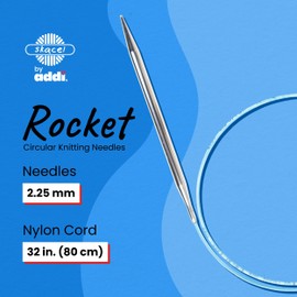Skacel by addi - Agujas de tejer circulares, 80 cm, con cuerda de nailon, 2,25 mm