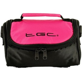 Camera Case Bag with shoulder strap and Carry Handle for the Sony Cyber-shot DSC-RX100 III (Hot Pink & Black)
