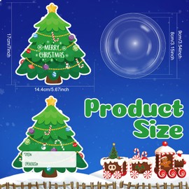 Pasimy 36 Pack Christmas Candy Cards with Clear Dome Shaker Xmas Greeting Cards Candy Treat Chocolate Holder for Family Gathering Holiday Winter Party Favors Supplies (Santa)