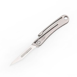 ILEAF Titanium Alloy Daily Mini Pocket Utility Knife with 10 Replaceable Blades, Ultra Compact and Lightweight