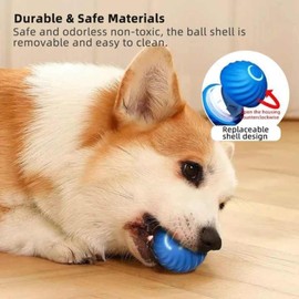 Tadqwg Smart Interactive Dog Toy Ball, Vibrating Ball for Dogs,Automatic Moving Dog Toy with LED Flas, Type C Rechargeable