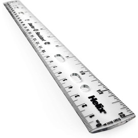 Helix 12”/30cm Flexible Ring Binder Ruler – Shatter Resistant – Pack of 4 – Clear - L25025