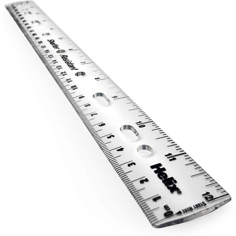 Helix 12”/30cm Flexible Ring Binder Ruler – Shatter Resistant –
