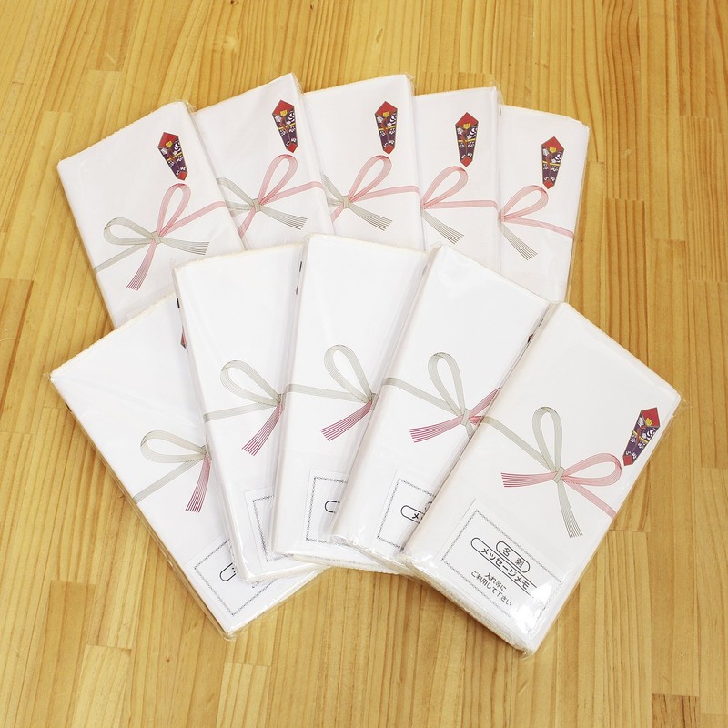 Nakamura Towel Plain with Noshi (Gift Tag), 10 Pieces, White,