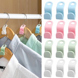 50 Pcs Hanger Connecting Hooks, Coat Space Saving Clothes Hook Stackable Hanger Super Space Saving for Wardrobe,Bedroom