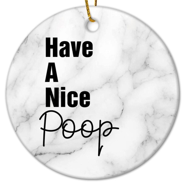 DecStic Christmas Ceramic Ornaments Have A Nice Poop Christmas Porcelain