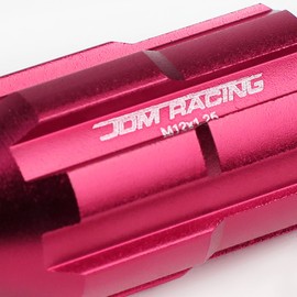 Auto Dynasty M12 x 1.25 Open End Design 20-Piece Aluminum Alloy Wheel Lug Nuts +1 X Deep Drive Extension (Pink)
