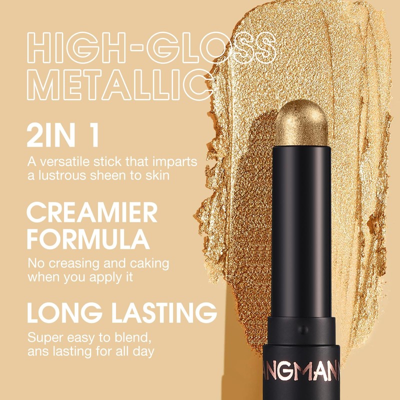 8PCS Eyeshadow Stick Set, Shimmer Cream Eyeshadow Pencil Crayon, Waterproof