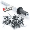Aluminium Blind Rivets Pop Rivets Steel Mandrel Industry Standard DIN7337 4 x 10 mm Pack of 100 RAL 7016 Anthracite Grey