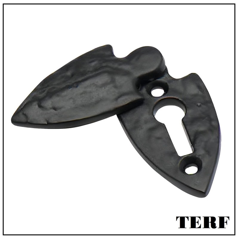 TERF® Traditional Vintage Style Antique Black Escutcheon Covered 60mm Keyhole