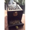 Nazareth Store Charcoal Incense Burner Resin Holder Black Natural Wood