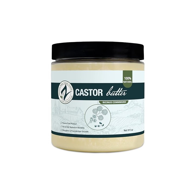 Castor Body Butter-Castor Oil-Raw Shea Butter-Moisturizing-Skin-Hair-Body