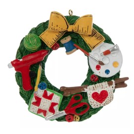 Crafting Wreath Christmas Tree Ornament - Artist Painter Crafter Teacher Gift Holiday Christmas Decoration