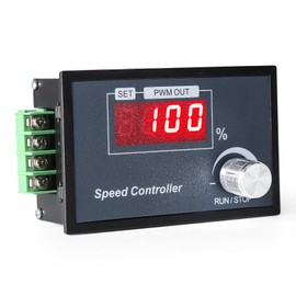 Jadeshay Motor Speed Controller, PWM DC Motor Speed Controller DC 6-60V 12V 24V 36V 48V 30A Continuous Speed Controller Motor Speed Controller with Start/Stop Switch