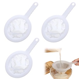 Wzenclave 2Pcs Baby Brine Shrimp Net Brine Shrimp Sieve Fish Net Ultra Fine Mesh Strainer Nylon Food Juice Strainer Yogurt Mesh Sieve Plastic Mesh Colander with Handle Mini Brine Shrimp Separation Net