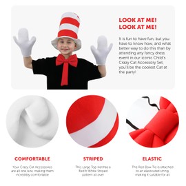 Child's 3 Piece Crazy Cat Fancy Dress Set - Striped Hat