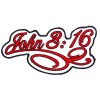 John 3:16 - Logo Iron On Embroidered Patch 4 "