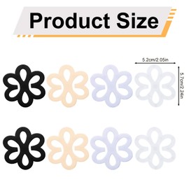 8pcs Bra Strap Clips, 4 Colors Bra Converter to Racerback Strap Holders for Slipping Anti-Slip Buckles Concealing Tool for Women Dresses Shirts Sports Tops (Flower Style)