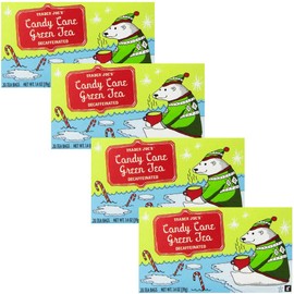 Trader Joe's Candy Cane Green Tea, Decaffeinated - 20 Tea Bags, 1.4oz - 4 PACK