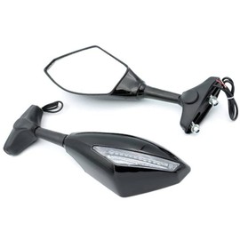 Alpha Ride for R6 yamaha mirror, Motorcycle Turn Signal LED Flashlight Amber Rearview Mirror for Sports Racing, Compatible with Yamaha YZF 1999-2009 R6, 2006-2009 R6S, 1998-2006 R1 (except 2002, 2004)