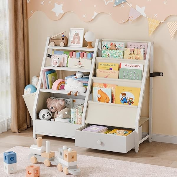 Kids Bookshelf and Toy Storage - Kids Book Shelf for