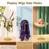 Alyoen Wig Head Stand 2PC Adjustable Height Hat Display, Non-Slip